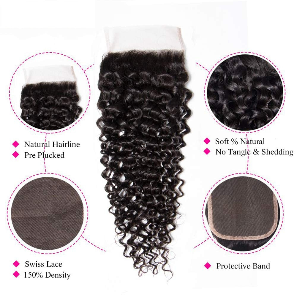 4x4" Deep Wave Hair Closures