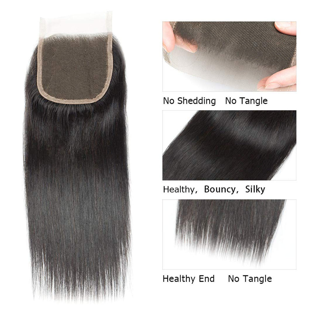 4x4" Straight Hair Closures