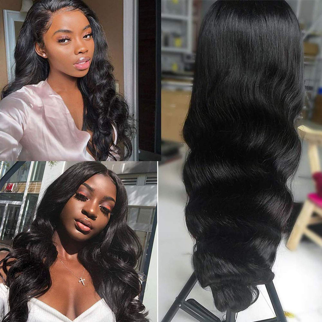 13x4" Lace Frontal Body Wave Hair Wig Black