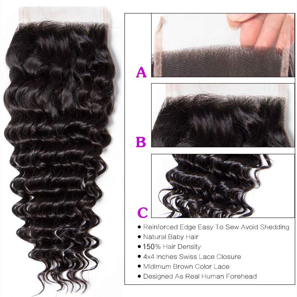 13x4" Deep Wave Lace Frontal Human Hair