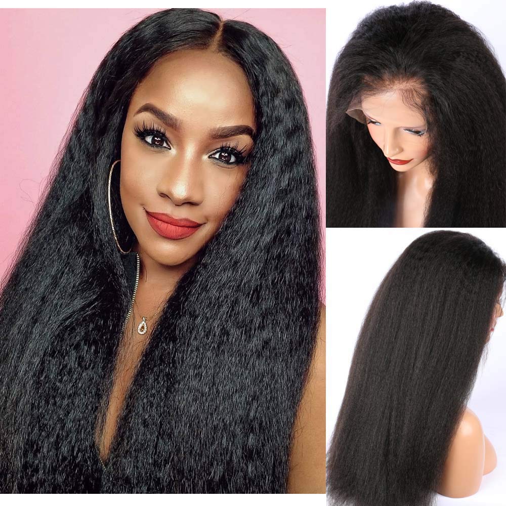 13x4" Lace Frontal Italian Curly Hair Wig Black