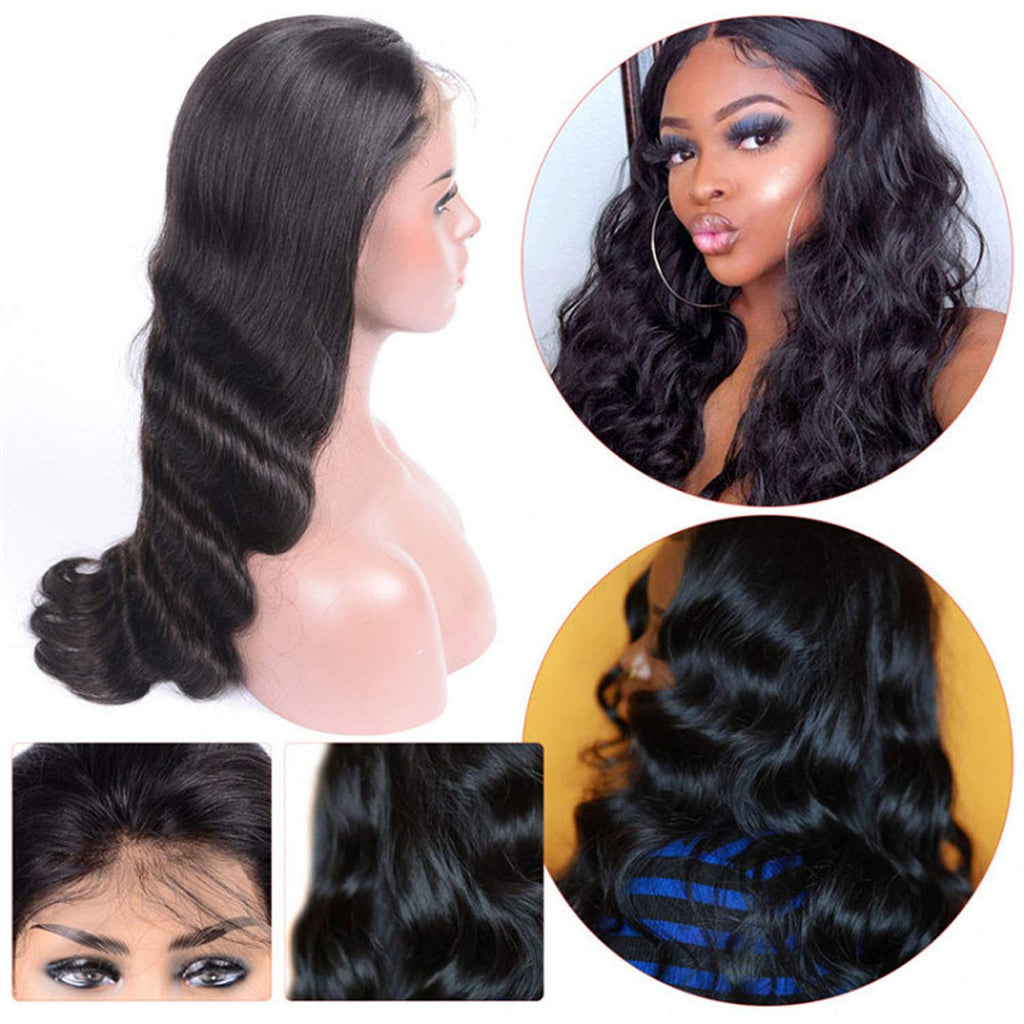 13x4" Lace Frontal Body Wave Hair Wig Black