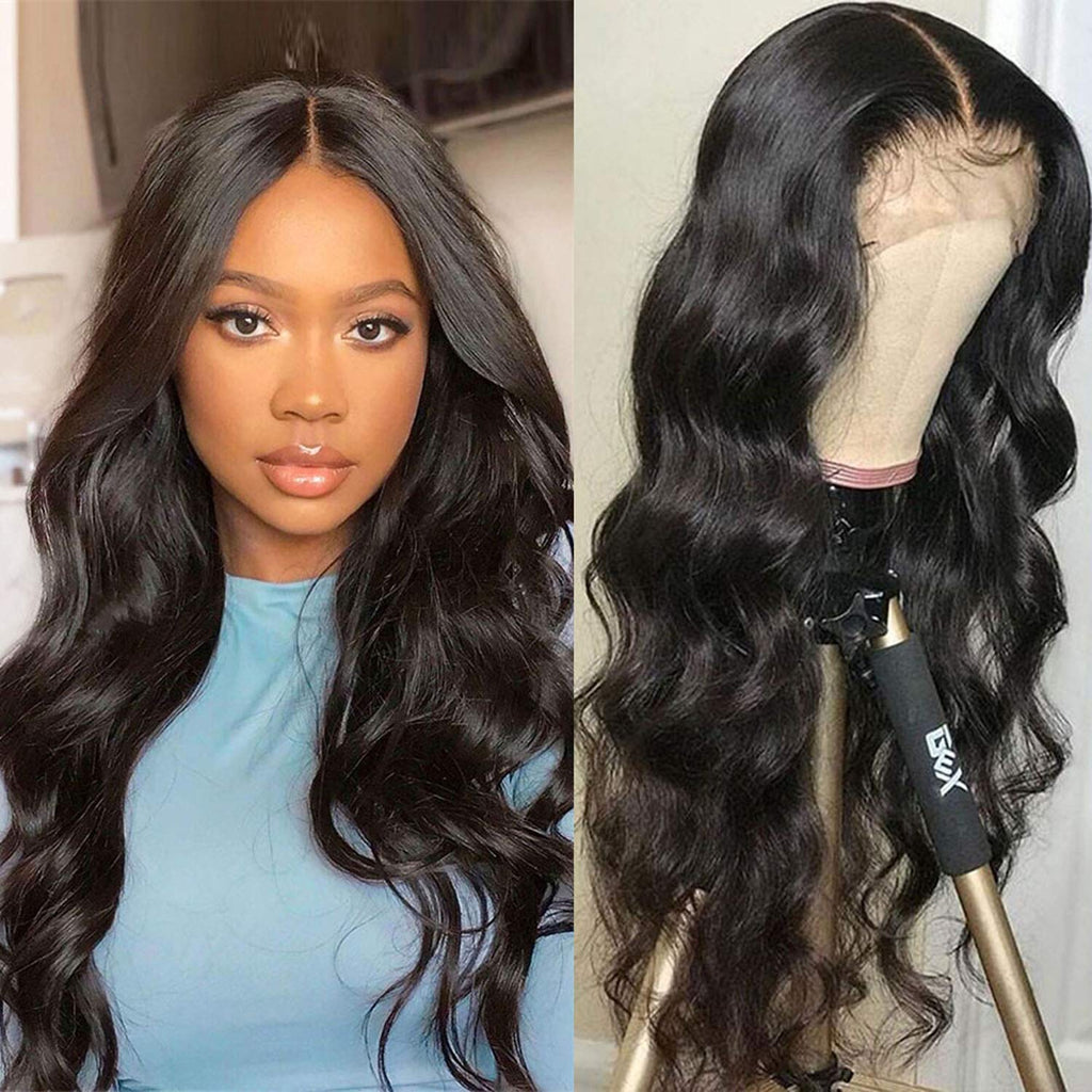13x4" Lace Frontal Body Wave Hair Wig Black